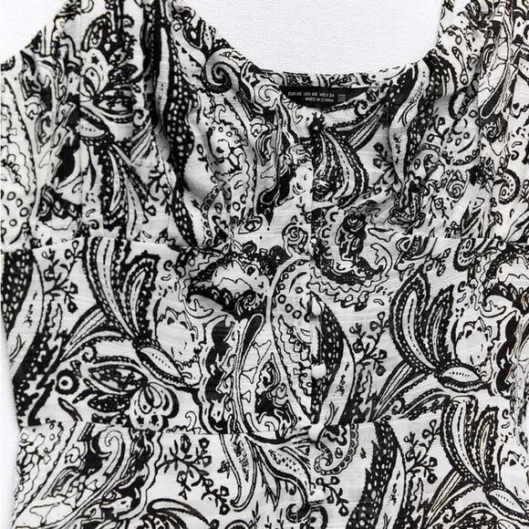 ZARA PRINTED RUSTIC MIDI DRESS - Picture 7 of 7